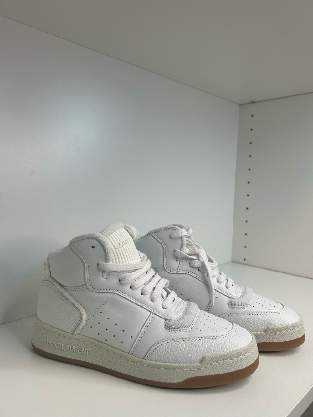 Yves Saint Laurent White High Top Sneakers Sz 38.5 Shoes
